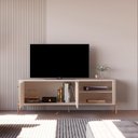 Ver imagem 3 de Rack Bancada Tucupí 140cm para Tv até 60" com Pés de Metal Off White/bronze