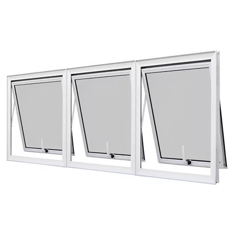 Janela de Alumínio Branco Vitro Máximo Ar 3 Módulos Suprema Cmc Esquadrias Linha Classic-180lx060a