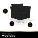 Ver imagem 4 de Poltrona Decorativa para Quarta, Sala e Escritorio Lisboa Suede Preto- Modena Decor