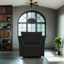 Ver imagem 1 de Poltrona Decorativa para Quarta, Sala e Escritorio Lisboa Suede Preto- Modena Decor