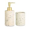 Kit Para Banheiro Lavabo Em Cerâmica Porta Escova Sabonete - 1