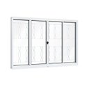 Ver imagem 2 de Janela de Aço de Correr 100x120cm 4 Folhas com Grade Mosaico e Vidro Liso Riobras 