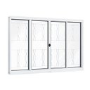 Ver imagem 2 de Janela de Aço de Correr 100x150cm 4 Folhas com Grade Mosaico e Vidro Liso Riobraso