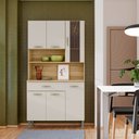 Ver imagem 2 de Armário de Cozinha Compacta 6 Portas e 1 Gaveta 90 Cm Gold Freijó Soft - Pallazio
