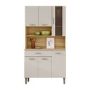 Ver imagem 1 de Armário de Cozinha Compacta 6 Portas e 1 Gaveta 90 Cm Gold Freijó Soft - Pallazio