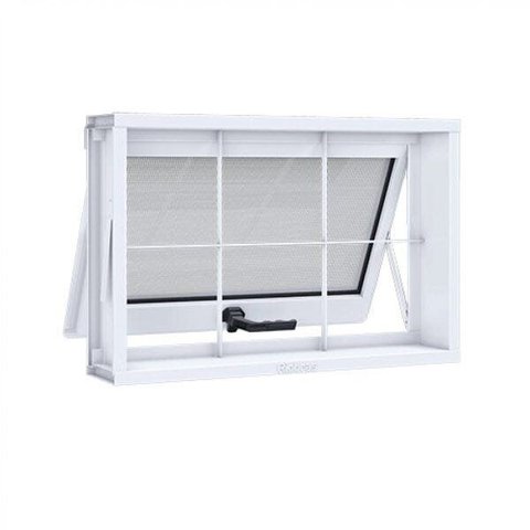 Janela de Aço Maxim-Ar 40x60cm com Grade Quadrada e Vidro Riobras