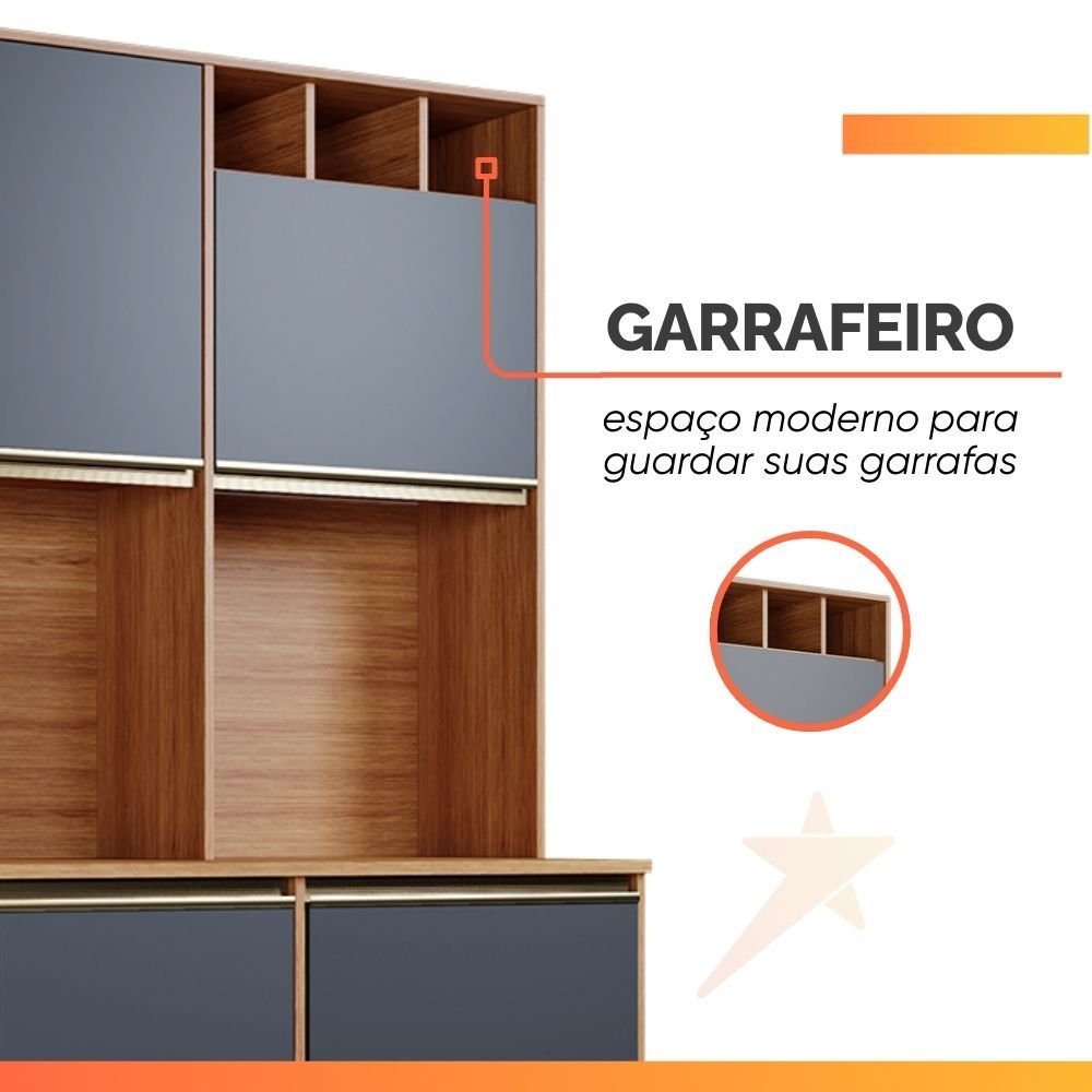 Armário de Cozinha Completa 5 Portas 3 Gavetas Itália | MadeiraMadeira