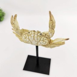 Escultura Caranguejo Decorativo Palha 23x16x7cm Resina - 4