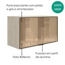 Ver imagem 4 de Armario Aereo Basculante Vidro MDF 80 cm Kali 1668061 Bianco Toq Nicioli