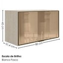 Ver imagem 3 de Armario Aereo Basculante Vidro MDF 80 cm Kali 1668061 Bianco Toq Nicioli