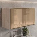 Ver imagem 2 de Armario Aereo Basculante Vidro MDF 80 cm Kali 1668061 Bianco Toq Nicioli