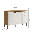 Ver imagem 3 de Balcão de Cozinha para Pia com Tampo 100% MDF Essência Frise Branco/Cinamomo