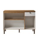 Ver imagem 4 de Balcão de Cozinha para Pia com Tampo 100% MDF Essência Frise Branco/Cinamomo