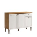 Ver imagem 2 de Balcão de Cozinha para Pia com Tampo 100% MDF Essência Frise Branco/Cinamomo