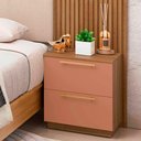Ver imagem 2 de Mesa de Cabeceira 2 Gavetas 50cm Dubai - Vlr Móveis: Nature/camarim