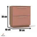 Ver imagem 6 de Mesa de Cabeceira 2 Gavetas 50cm Dubai - Vlr Móveis: Nature/camarim