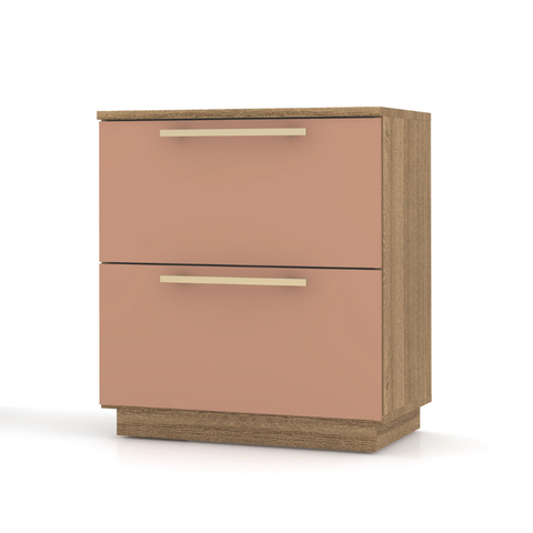 Mesa de Cabeceira 2 Gavetas 50cm Dubai - Vlr Móveis: Nature/camarim