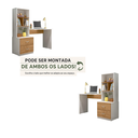 Ver imagem 2 de Escrivaninha Penteadeira Aurora com Nicho, 2 Gavetas - Branco/Freijó