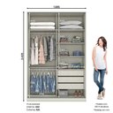 Ver imagem 2 de Guarda-roupa Modulado 158,5cm com Espelho 2 Portas de Correr Seletto Henn - Areia/jequitibá