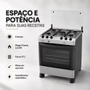 Ver imagem 6 de Fogão a Gás Fascino 5 Bocas Mega Chama 2,6KW Easy Clean com Forno 97 Litros e Mesa Inox Clarice