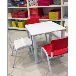Kit 2 Cadeiras Infantil Iso Vermelha Brinquedoteca Escolas Ecomhome - 7