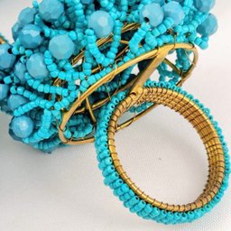 Anel Porta Guardanapo Azul Tiffany 10x8x8cm 4pc Mesa Posta - 5