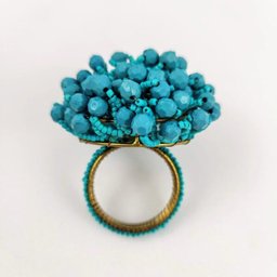 Anel Porta Guardanapo Azul Tiffany 10x8x8cm 4pc Mesa Posta - 6