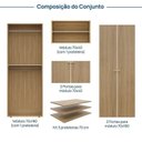 Ver imagem 3 de Guarda-Roupa 2 Módulos 4 Portas 3 Prateleiras Frame CabeCasa MadeiraOriginals