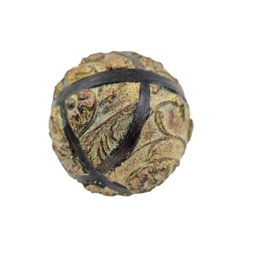 Bola Decorativa Marrom E Bege 10cm Floral Resina Decoração - 1