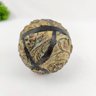 Bola Decorativa Marrom E Bege 10cm Floral Resina Decoração - 2
