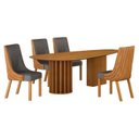 Ver imagem 1 de Mesa de Jantar Belle 1,80x1,00m Orgânica Cinamomo com Kit 4 Cadeiras para Mesa de Jantar Belle Sinté