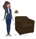 Ver imagem 3 de Poltrona para Sala Tilla Suede Marrom - Belliv Decor