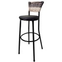 Ver imagem 2 de Kit 8 Banquetas Bistrô Aço Junco Sintetico Degrade Assento Preto