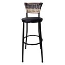 Ver imagem 3 de Kit 8 Banquetas Bistrô Aço Junco Sintetico Degrade Assento Preto