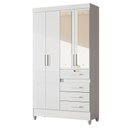 Ver imagem 2 de Guarda Roupa com Espelho Infantil Sobral com Cômoda Vênus e Armário Multiuso New Íris Branco