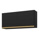 Ver imagem 1 de Armário de Cozinha Aéreo 120cm 2 Portas Veneza Multimóveis V3682 Preto/Dourado