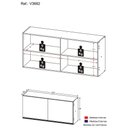 Ver imagem 3 de Armário de Cozinha Aéreo 120cm 2 Portas Veneza Multimóveis V3682 Preto/Dourado