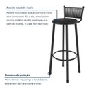 Ver imagem 5 de Kit 2 Banquetas Altas Estofadas Suede e Aço Bete Preto