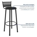 Ver imagem 7 de Kit 2 Banquetas Altas Estofadas Suede e Aço Bete Preto