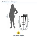 Ver imagem 3 de Kit 2 Banquetas Altas Estofadas Suede e Aço Bete Preto
