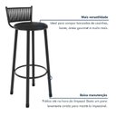 Ver imagem 6 de Kit 2 Banquetas Altas Estofadas Suede e Aço Bete Preto
