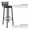 Ver imagem 6 de Kit 2 Banquetas Altas Estofadas Suede e Aço Bete Preto