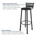 Ver mais imagens de Kit 2 Banquetas Altas Estofadas Suede e Aço Bete Preto