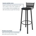 Ver imagem 5 de Kit 2 Banquetas Altas Estofadas Suede e Aço Bete Preto