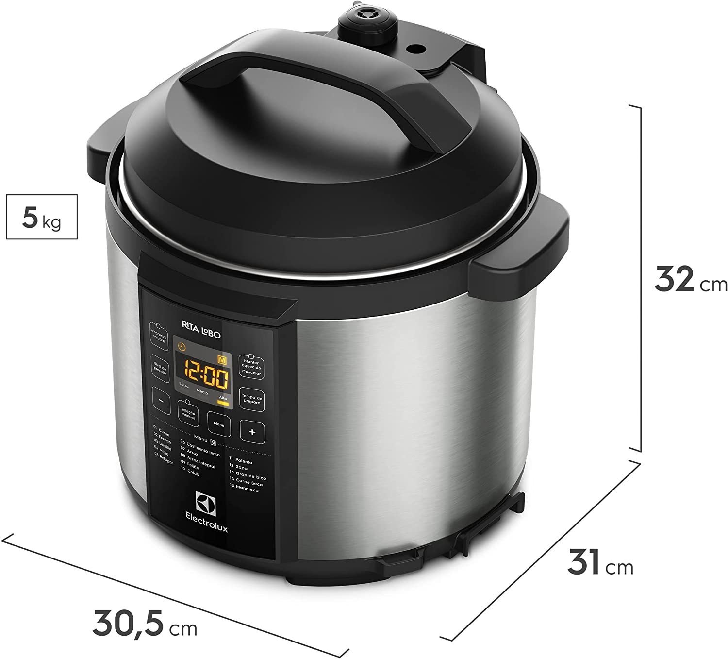 Panela Pressão Inox 6L Silampos - Trém de Cozinha - Cozinha