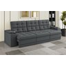Sofá Confort Premium 2,30m Assento Retrátil/reclinável Porta Copos e Usb Suede Cinza - Xflex - 1