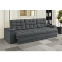 Ver imagem 1 de Sofá Confort Premium 2,30m Assento Retrátil/reclinável Porta Copos e Usb Suede Cinza - Xflex