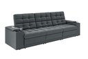 Ver imagem 3 de Sofá Confort Premium 2,30m Assento Retrátil e Reclinável Porta Copos e USB Suede Cinza - Xflex