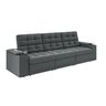 Sofá Confort Premium 2,30m Assento Retrátil/reclinável Porta Copos e Usb Suede Cinza - Xflex - 3