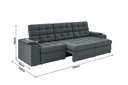 Ver imagem 2 de Sofá Confort Premium 2,30m Assento Retrátil e Reclinável Porta Copos e USB Suede Cinza - Xflex
